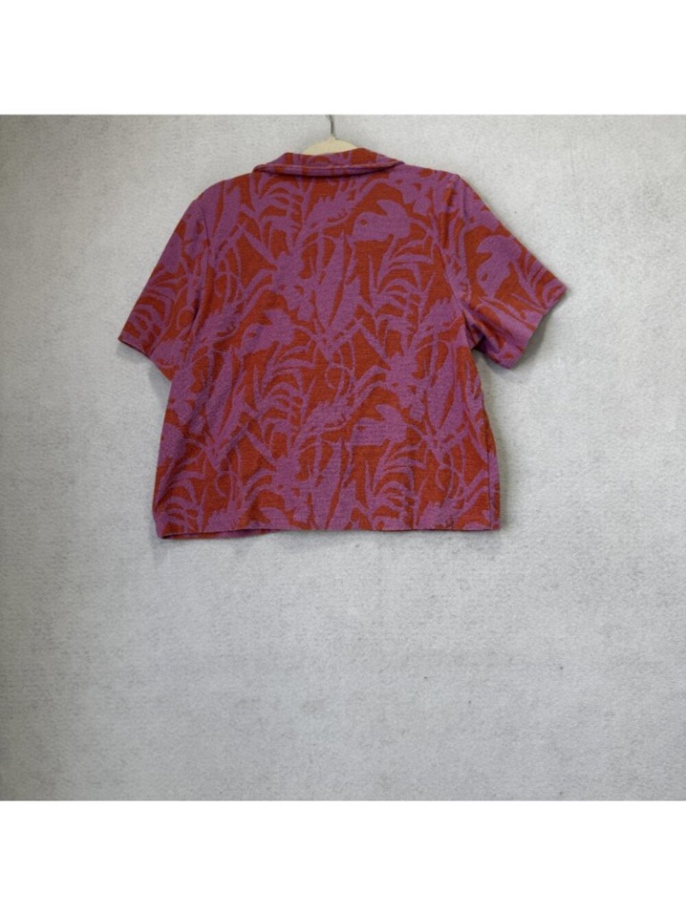 Marine Layer Shirt Womens Large Purple Terry Button Up Cropped Floral Print - Picture 6 of 9